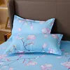 Solstice Home Textile Blue Flowers Bedding Sets Simple Bed Linens Boy Girl Kid Adult Duvet Cover case Flat Sheet Twin King L230704