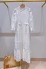 New-S-andro A-Linien-Kleid mit Blütenblattkragen, langärmelig, einreihig, Midi-Kleid für Damen