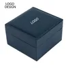 Watch Boxes Cases Blue PU Leather Watch Box Inner White 1Pcs Free Custom Anti Pressure Shock Resistant Watch Packaging Storage Box Wholesale 230724