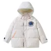 Down Coat 2022 Winter new down jacket Chaqueta gruesa impermeable con capucha para niños Abrigo de plumón de pato cálido de moda negra para niños medianos y grandes HKD230725