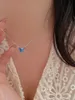 2023 mode nouveau français S925 argent Sterling goutte Gel ensemble Zircon bleu rose papillon collier femmes polyvalent luxe collier