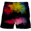 Shorts pour hommes Mens Speckled Tie Dyeing Series Print Beach 3D Imprimé Hommes Funny Summer Surf Hip Hop Sweatpants