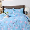 Solstice Home Textile Blue Flowers Bedding Sets Simple Bed Linens Boy Girl Kid Adult Duvet Cover case Flat Sheet Twin King L230704