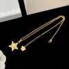 Diamond-encrusted star-shaped pendant necklace, luxury temperament advanced sense of five-pointed star clavicle chain, banquet, gifts