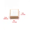 Torebki biżuterii 1PC White PU Bamboo Mini Square Pierścień Pierścień Pierścień Pierścień Stojak Prezentacja Organizator