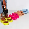 Slippers Hot Pink Clip Toe Slippers for Women 2023 Summer Fashion Chunky Platform Flip Flops Woman Thick Sole Wedges Sandals Beach Slides L230725