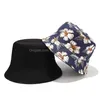 Stingy Brim Hatts Double-Sided Wear Printed Tropical Plants Cap Reversible Bucket Hat Summer Sun Caps for Women Män Drop Delivery Fashi Dhlkp