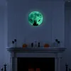 Adesivos de parede Halloween Luminous Moon Witch Glow Decor Decoração autoadesiva fluorescente engenhosa