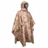 Raincoats Tactical Raincoat Camping Vandring Hunting Birdwatching Suit Outdoor Hooded Breatble Rainwear Camo Poncho Army Travel Rain Gears 230724