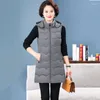 Gilet da donna 2023 Gilet in cotone autunno inverno Vestiti imbottiti in cotone Giacca di mezza lunghezza lucida coreana morbida calda Gilet Parkers