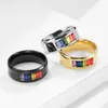 Bröllopsringar vintage färgglad kristallengagemang för kvinnor män 2023 trendiga rostfritt stål finger smycken gratis föremål med