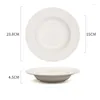 Assiettes Nordic Brossé Motif Chapeau De Paille Assiette Simple Plateau De Pâtes Occidental Français Ménage Vaisselle En Céramique Soupe Plat Rond Profond