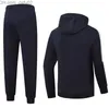 Tute da uomo Tute da uomo con cappuccio Tute e colori tuta sportiva casual cardigan set autunno inverno uomo felpa abbigliamento Z230725