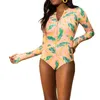 Dames Zwemkleding Badpak Veelkleurig Eendelig badpak Rits Buikcontrole Meisjes Zachte Monokini Hoge taille voor dames Watersport