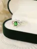 2023 NEW S925 Sterling Silver Ring Branch Oval Paraiba Ring European and American Simple Design Formanced Ring