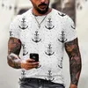 T-shirts pour hommes T-shirt Vintage pour l'été à manches courtes col rond ancres 3D haut imprimé T-shirt vêtements surdimensionnés décontracté Streetwear