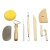 UPS 8 pièces/ensemble Kit d'outils de poterie bricolage réutilisable maison travail manuel argile Sculpture céramique moulage outils de dessin 7.24