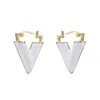 Dingle örhängen färgglad emalj v form för kvinnor flickor geometri örhänge metall triangel hoops dropp smycken tillbehör