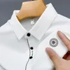 Polo da uomo Estate Ghiaccio Argento Liscio Senza Cuciture Cavallo Bianco Maglia da Uomo Manica Corta Moda Embrione Casual Polo Traspirante T-shirt da Uomo 230724