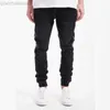 Heren Jeans Heren Jeans Lente Herfst Mannen Katoen Denim Hip Hop Slack Bottom Jogger Streetwear Skinny Blauwe Broek Elastische Taille Hombre Mannelijke Broek L230725