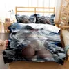 Sexy anime beauty Digital Print Polyester Bedding Sets Child Kids Covers Boys Bed Linen Set for Teens bedding set L230704