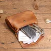 Portfele górna warstwa zerowa portfel zerowy dla kobiet spersonalizowana torba na kartę studencką Retro proste przechowywanie skrzynek mężczyzn