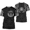 Camisetas Masculinas 6XL2023 Mais Recente Viking Símbolo Estampado Camiseta Verão Manga Curta Harajuku Street Hip-hop Unissex