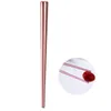 Chopsticks 1Pair Kitchen Sushi Rostfritt stål Diskmaskin Safe Restaurant Rice Gift Non Slip Nybörjare Lätt återanvändbar