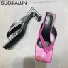 Talltor Suojialun 2021 Nya kvinnor Slipare Squid Toe Med Heel Sandal Ladies Summer Outdoor Beach Flip Flops Plus Size 41 L230725