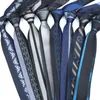 Bow Ties Men's Luxurious Slim Slips Stripe Floral Patchwork Tie Business Wedding Jacquard Blue Grey Dress Shirt Accessories Gift