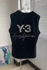 Heren t shirts y3 geprinte kenmerkende mouwloos vest t-shirt en dames trend losse sportfitness top