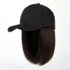 Top Caps Moda Doğal Peruk Beyzbol Şapkası Kadın Peruklar Simülasyon Saçları ile Doğal Olarak Bağlanın Bob Ayarlanabilir