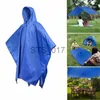 Impermeabili 3 in 1 Poncho Parapioggia Cappotto antipioggia Cappuccio Escursionismo Ciclismo Parapioggia Poncho Tenda impermeabile Tenda da campeggio esterna Tenda da sole Riparo x0724