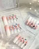 False Nails Tiger Stripe Handmade Tube Ballet Actor False Nail Flash False Nail Acrylic Nail Tip Press Stud Diamond Nail Sticker 230724