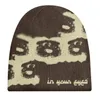 Beanie/Skull Caps Unisex winter cool cartoon gezicht afdrukken gebreide winddichte warme hoed mannelijke punk hiphop mode koude hoed y2k hoeden 230724