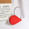 Diamond Red Heart Evening Clutch Bags Women Designer Chic Acrylic Handle Black Purse For Wedding Party Sac A Main 230724