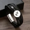 Braccialetti con ciondoli Moda 12 Costellazioni Bracciale Gioielli Pelle multistrato Personalità casual Segni zodiacali Punk