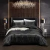 Bedding sets Luxury Satin Set Duvet Cover With Pillowcase European Style Double King Size Comfortable Bed Covers Linen No sheet 230725