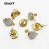 Stud WKT JF329 Perla natural de agua dulce Pendientes de botón irregulares Estilo clásico Especialmente buscando pendientes para mujeres 230724