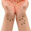 Autocollant de tatouage temporaire imperméable oiseau motif animal petit Tatoo autocollants Flash faux tatouages pour fille hommes femmes enfant