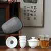 Thee Kopjes Porselein Service Gaiwan Mok van Ceremonie Theepot Chinese Draagbare Kung Fu Reisset Keramische Theekopje met Filter 230724