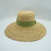 Cappelli a tesa larga Cappello estivo da donna in paglia naturale unico Hard Down Sun Ladies Ribbon Band Beach Lady Outdoor Vocation