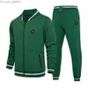 Hommes Survêtements Hommes dent Costume De Sport À Manches Longues Fermeture Éclair Casual 2021 Nouveau 2 Pièce Ensemble Jogging Costume Mâle Automne Hiver Ensemble Tenue Vêtements X0909 Z230725