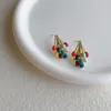 Серьги с грибами французский красочный капля -масло цветочные металлические серьги для женщин винтажные заявления Boucle Oreille