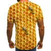 Herr t-skjortor Sommar Ms. Bee Sweatshirt 3D Printed Personlig rund hals Kort ärm Hip Hop Top T-shirt