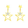 Stud Earrings 316L Stainless Steel Fashion Fine Jewelry Embedded Zircon Hollow Out And Stacked Gradual Size Stars For Women