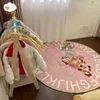 Mattan Alfabetet Fluffiga mattor för vardagsrum Gul barnkammare Plush Babi Play Mat Soft Kids Round Bedroom 230725