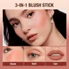 Rouge à lèvres O TWO O Blush Stick 3 en 1 Yeux Cheek and Lip Tint Buildable Waterproof Lightweight Cream Multi Makeup for Women 230725