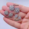 8mm 12mm 15mm Hip Hop Boucle D'oreille Usine Pas Cher Prix 925 Argent Glacé Bijoux Vvs Moissanite Diamant Hommes Boucles D'oreilles Fleur