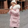 Down Coat Winter Children's Fashion Long Down Coat Girls 'Waterproof Hooded Down Jacket Medium och stora barns tjocka vinterkläder HKD230727